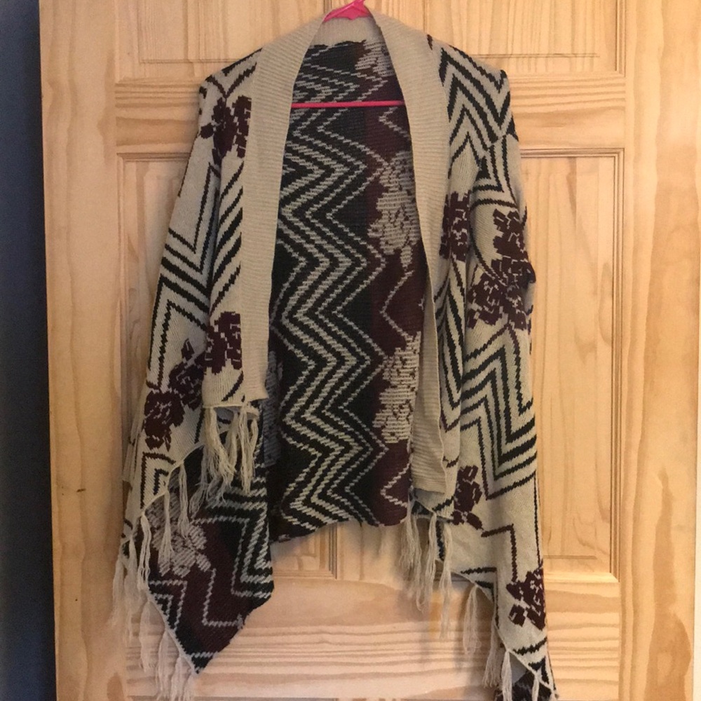 A knit cardigan